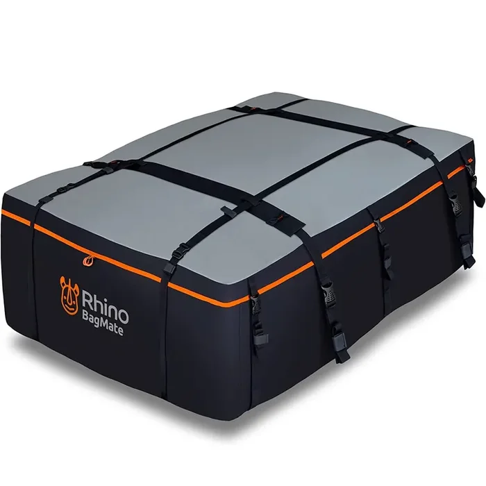 Bagmate Military-Grade Waterproof Roof Bag – Rooftop Cargo Carrier – Xxl 23 Cubic Feet. With 4 Door Hooks, Zipper/Buckle Closure, Extra Strap – Black Roof Bag For Cars With Or Without Rack