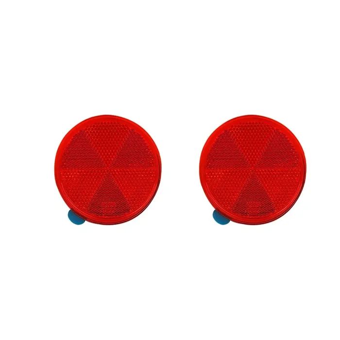 Bar Autotech Stick-On Round Marker Reflectors – Universal Use Safety Spoke Reflective Stickers Adhesive Quick Mount Custom Accessories Safety Kit (Red, 2 Pcs)
