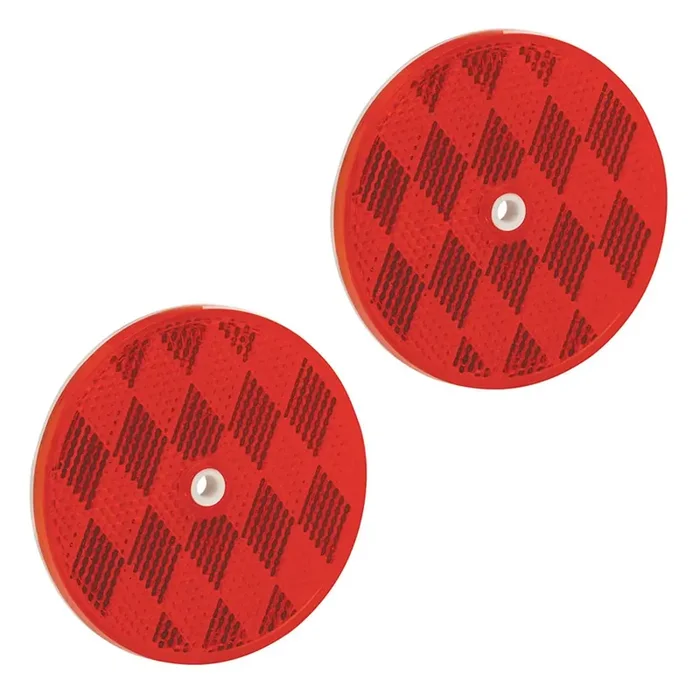Bargman 74-68-010 Class A 3-3/16‘ Round Red Reflector With Center Mounting Hole – 2 Pack