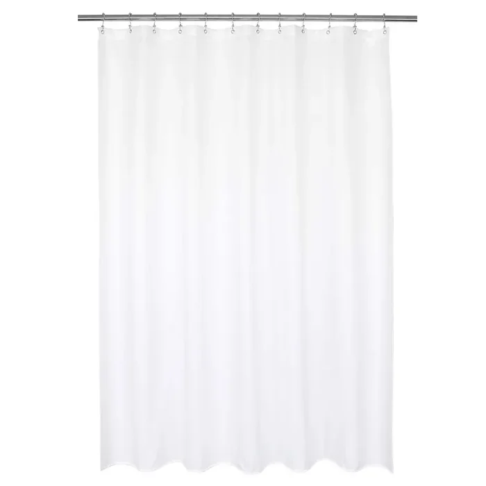 Barossa Design Waterproof Fabric Shower Curtain Or Liner Microfiber – Soft Cloth & Hotel Quality, Machine Washable White Shower Curtain Liner For Bath Tub, 72X72 Inches