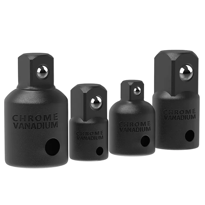 Bates- Impact Socket Adapter And Reducer Set, 4-Pcs, Impact Sockets Adapter Sets, Impact Adapter, Socket Adapter Set, 1/2 To 3/8 Socket Adapter, 3/8 To 1/2 Socket Adapter, 3/8 To 1/4 Socket Adapter