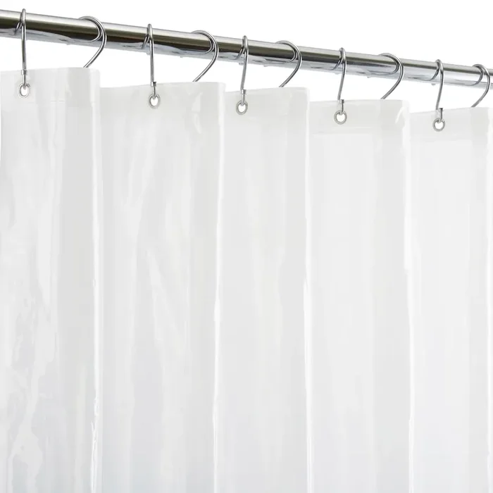 Bath Bliss Heavy Duty Shower Curtain Liner, 3 Magnet Hem, White