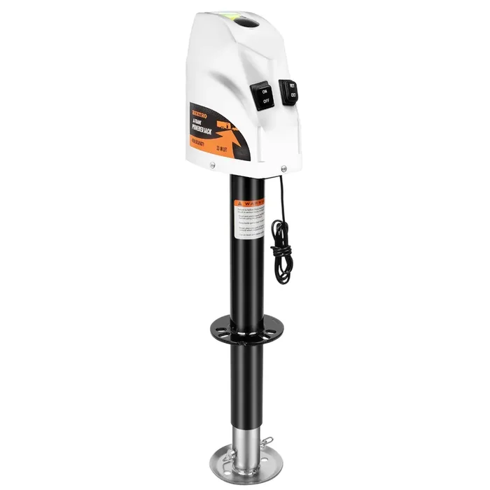 Beetro 4000 Lbs Power Tongue Jack, Heavy Duty Electric Trailer Jack For Travel And Camper, 22″ Lift, 12V Dc, White