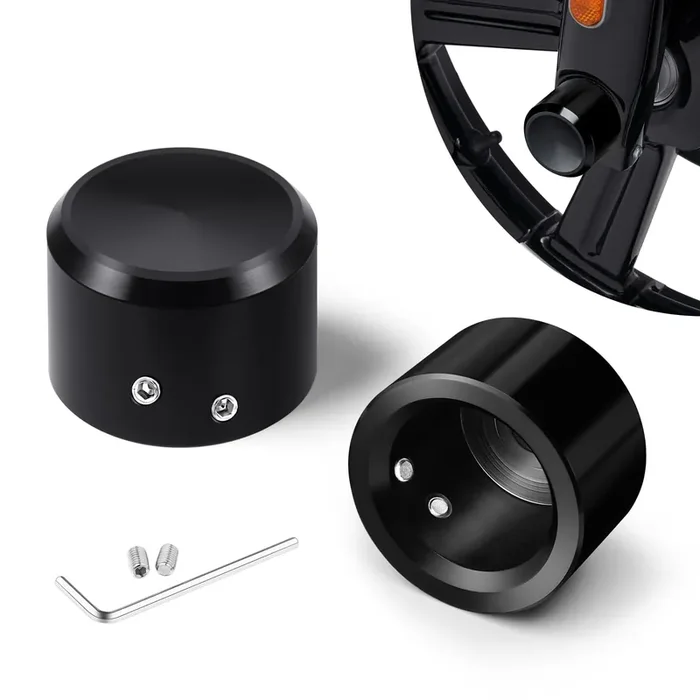 Benlari Black Front Axle Nut Covers Fit For Harley, Cnc Stealthy Axle Nut Caps Compatible With Harley Davidson Touring Sportster Trike Dyna Softail Street Glide Road King Iron 883 Fat Boy 2002-2024