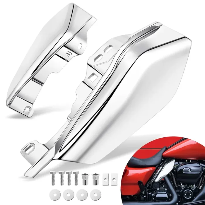 Benlari Chrome Air Deflectors for Harley Davidson Touring 2009-2024 – Heat Shields for Street Glide, Road Glide, Electra Glide, Road King