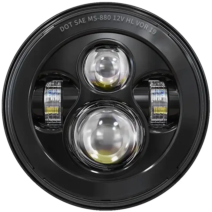 Bicyaco Dot 7 Inch Motorcycle Led Headlight Headlamp Compatible With Harley Davidson Electra Glide Street Glide Fat Boy Road King Heritage Softail Switchback Black
