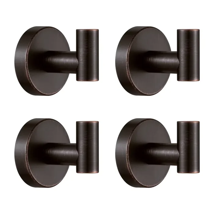 Bigbig Home Bronze Towel Hooks, Bathroom Robe Hook Oil Rubbed, Bath Farmhouse Coat Clothes Hook Wall Mounted Rustic 4 Pack For Kitchen