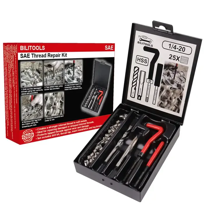 Bilitools M10X1.25 Thread Repair Kit, Hss Drill Helicoil Repair Kit Metric