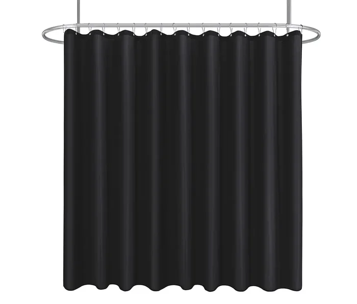 Biscaynebay Fabric Extra Wide Shower Curtain Liners For Clawfoot Tubs 180‘ Width By 72‘ Length, Black Water Resistant Fabric Rust Resistant Grommets Top Weighted Bottom Machine Washable