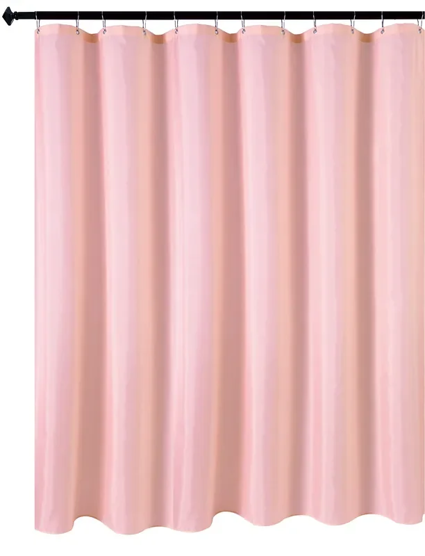 Biscaynebay Hotel Quality Fabric Shower Curtain Liners 72 Inch Width By 84 Inch Length, Pink Water Resistant Bathroom Curtains Rust Resistant Grommets & Weighted Bottom Hem Machine Washable
