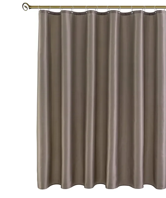 Biscaynebay Hotel Quality Fabric Shower Curtain Liners, Water Resistant Bathroom Curtains, Rust Resistant Grommets Top Weighted Bottom Machine Washable, Taupe 72 In Width By 84 In Length