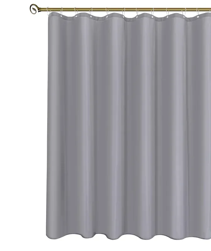 Biscaynebay Long Fabric Shower Curtain Liners 72‘ Width By 78‘ Length, Silver Grey Water Resistant Bathroom Curtains, Rust Resistant Grommets Top Weighted Bottom Machine Washable