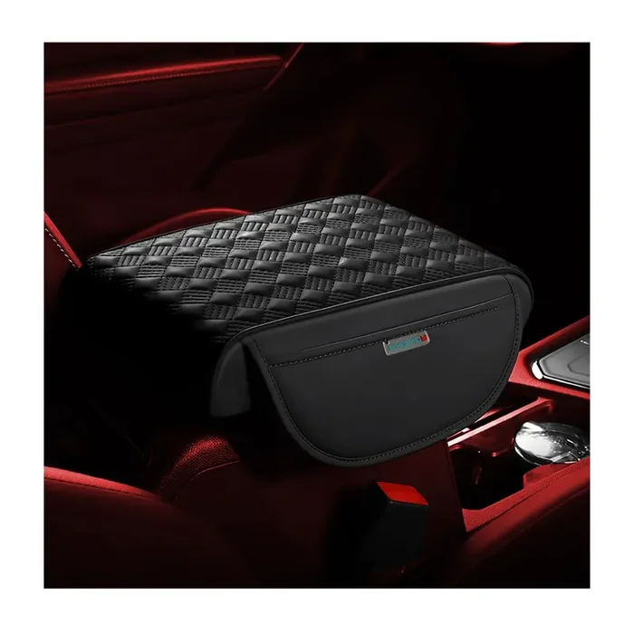 Bittwee Car Armrest Cushion, Automotive Anti-Scratch Leather Memory Foam Center Console Pad Cover Protector Elbow Pillow Armrest Seat Box With Organizer Pockets Storage Bag, Universal Fit