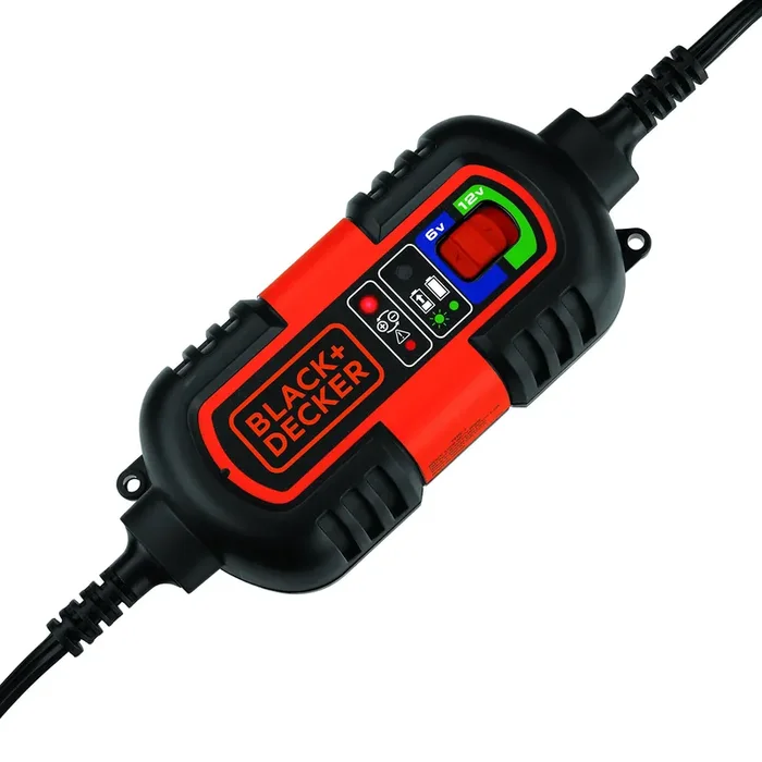 Black+Decker Bm3B Fully Automatic 6V/12V Battery Charger/Maintainer With Cable Clamps And O-Ring Terminals, Multi, 1.5 Amp