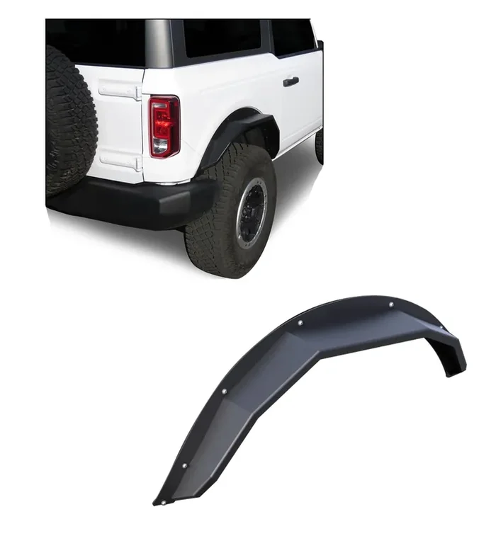 Black Horse Fender Flares Heavy Duty Sheet Metal Plate Black Compatible With 2021-2024 Ford Bronco(Excl. Heritage Edition, Heritage Limited Edition, Everglades, And Raptor)-Ff-Fbr22Hd