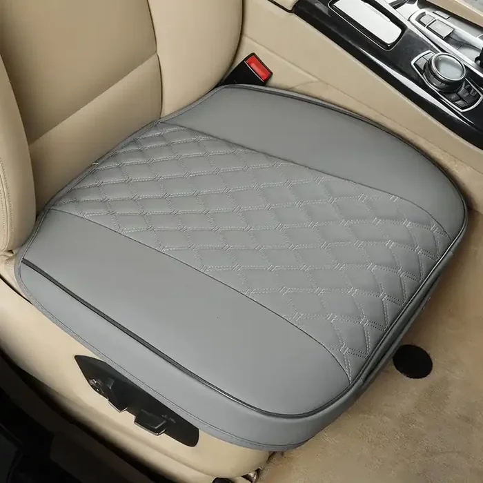 Black Panther Pu Car Seat Cover, Front Seat Protector Compatible With 90% Vehicles,Embroidery,Anti-Slip & Full Wrapping Bottom W55Cm*D54Cm(21.65‘‘*21.26‘‘)(1Piece,Gray)