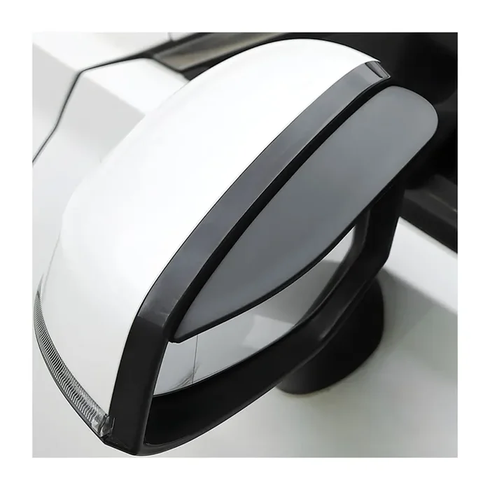 Blilo 2Pcs Car Rear View Mirror Rain Visor Guard, Carbon Fiber Car Side Mirror Rain Eyebrow, Waterproof Auto Mirror Rain Visor Smoke Guard, Universal For Cars, Truck And Suv (Smooth Black)