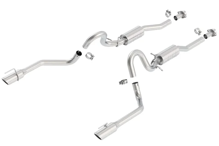 Borla 140067 Cat-Back Performance Exhaust System For 1999-2004 Ford Mustang Gt 4.6L V8 & 2003-2004 Mach 1 4.6L V8 T-304 Stainless Steel S-Type Dual Split Rear Single 4 Round Chrome Tips On Each Side