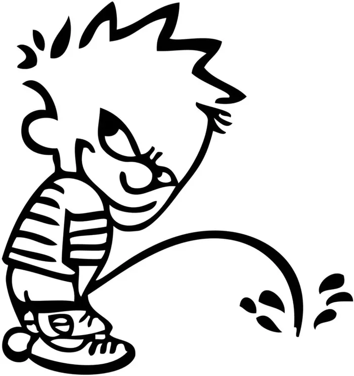 Boy Peeing Custom Cartoon Decal Vinyl Decorative Sticker For Car, Laptop, Bike, Helmet, Small Appliances, Music Instruments, Motorcycle (Black, 5.5″)