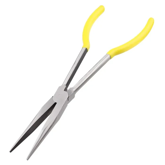 Bqkkwin 11 Inch Long Reach Long Nose Pliers Designed For Mechanics, Technicians, And Contractors Work With Delicate Or Difficult-To-Reach Pieces Milled-Jaws Steel “Needle Nose