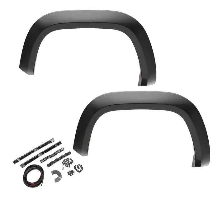 Bushwacker Extend-A-Fender Extended Front Fender Flares 2-Piece Set, Black, Smooth Finish 20075-02 Fits 1999-2007 Ford F-250/F-350/F-450/F-550 Super Duty Styleside