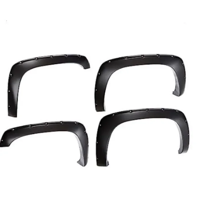 Bushwacker Pocket/Rivet Style Front & Rear Fender Flares 4-Piece Set, Black, Smooth Finish 20917-02 Fits 2008-2010 Ford F-250 & F-350 Styleside Super Duty