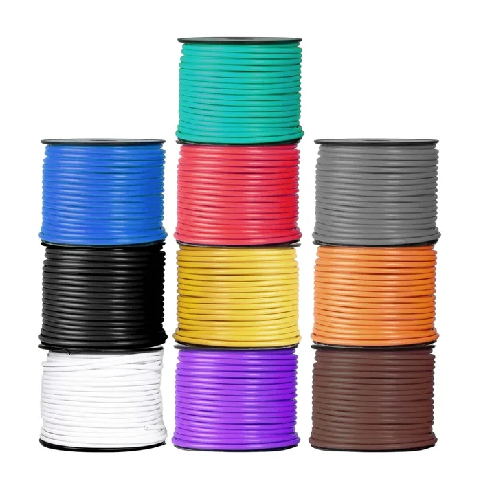 Cablectric 10 Roll 18 Gauge Copper Clad Aluminum Primary Wire – Assorted Colors – 100 Ft Of Wire Per Roll