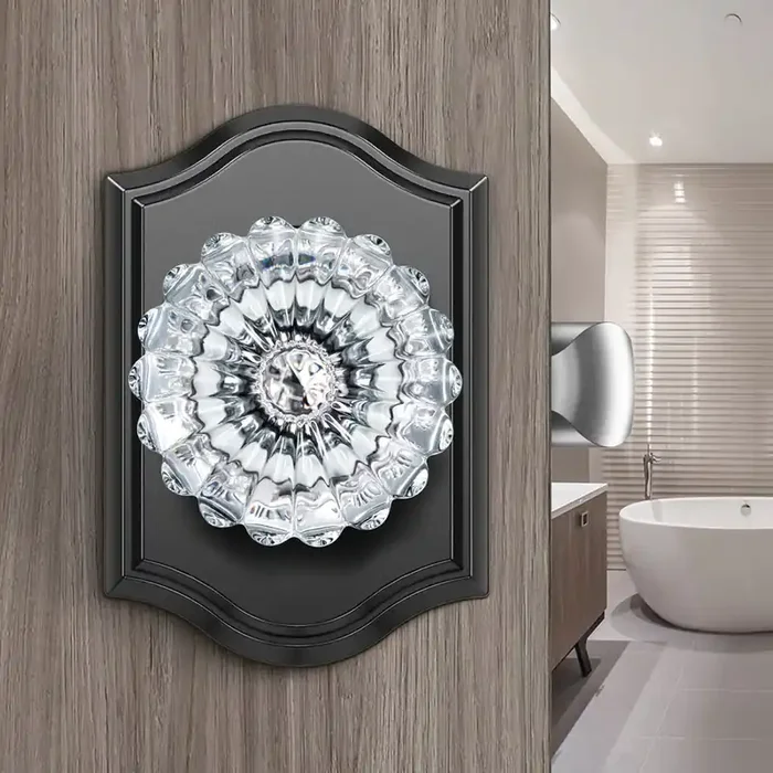 Calzibeno Glass Door Knobs, Black Crystal Door Knobs, Black Glass Door Knobs Interior Privacy Function, Bedroom Door Knobs With Lock, Vintage Door Knob For Bathroom Bedroom