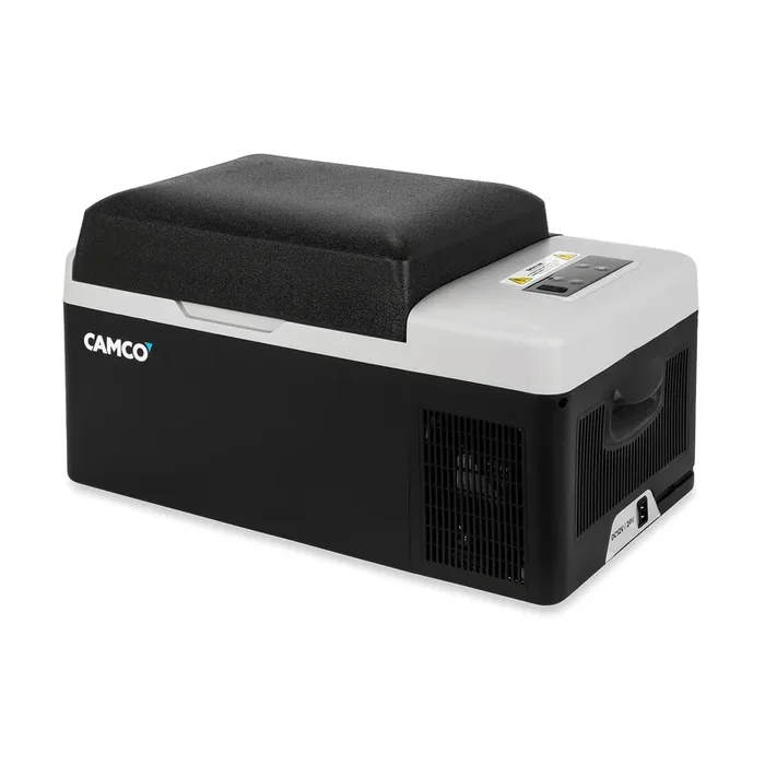 Camco Cam-200 Ac 110V Dc 12V 20 Liter Portable Compact Refrigerator W/Single Zone Cooling/Freezing And Vehicle Outlet Cables For Camping & Road Trips