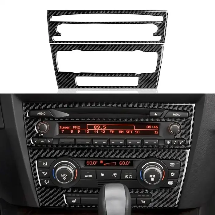 Car Cd Panel Sticker Carbon Fiber Decal Trim Cover Fits For Bmw E90 E92 E93 2006 2007 2008 2009 2010 2011 Interior Accessories (Style D)
