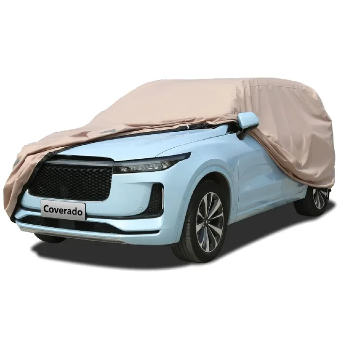 Car Cover Water Resistant All Weather – Coverado Ultra-Protection 6 Layer Car Cover With Locking Cable Heavy Duty Full Exterior Car Covers For Automobiles, Universal Fit For Outdoor Suv (206‘-215‘)