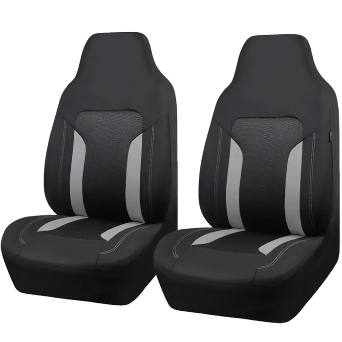 Car Pass Cargrand Universal 3D Air Mesh-100% Breathable Sporty Bucket Car Seat Cover Front Seats Only, Airbag Compatible,Fit Automotive Suv Truck Sedan Women(High Back Front 2 Piece Black Gray)