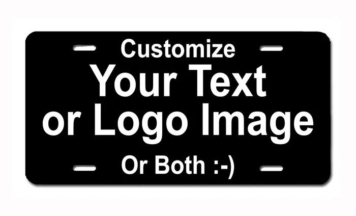 Carpe Diem Designs Customizable Front License Plate/Vanity Plate Made In The U.S.A. (Blk, Full (6X12))