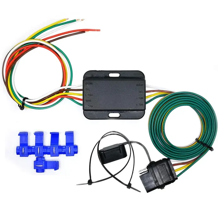 Carrofix Non-Powered Taillight Converter With 20‘ Inches Leads And 60‘ Inches 4-Wire Flat Extension Vehicle End Connector