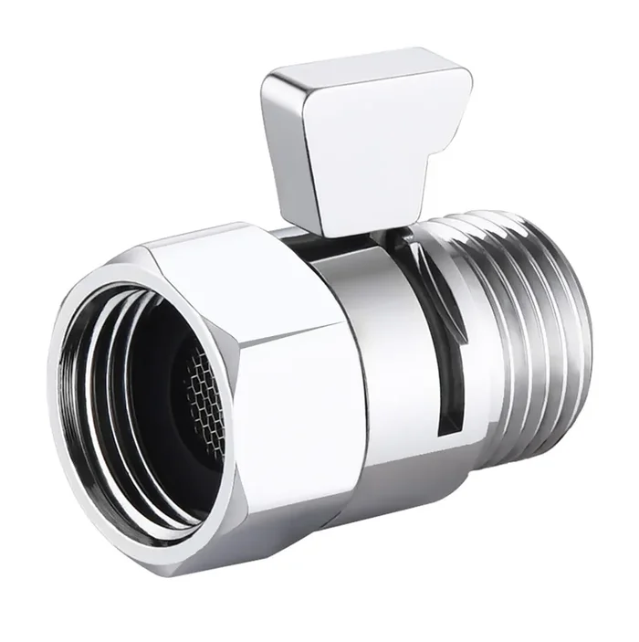 Carvedexquisitely Shower Head Shutoff Valve,100% Solid Brass Shutoff Valve For Shower Head,Water Flow Control Valve,Water Pressure Regulator G1/2
