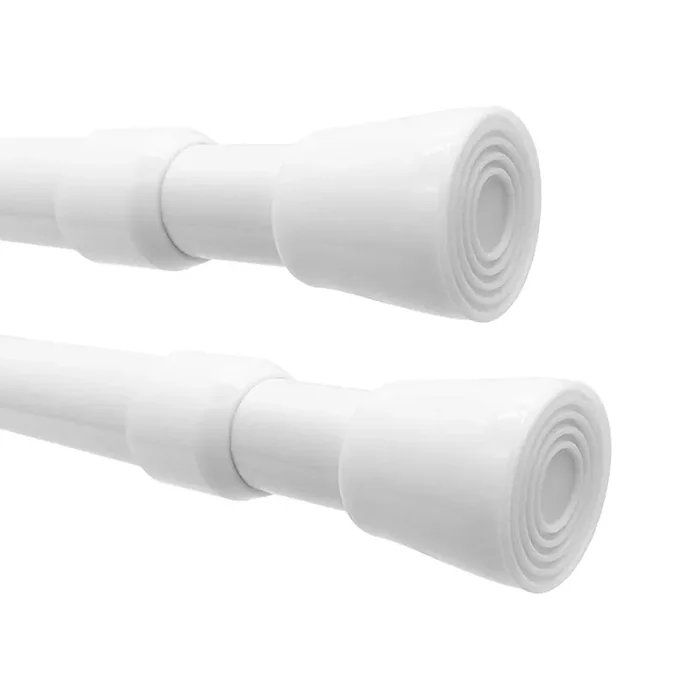 Caserry Shower Curtain Rods Pack Of 2, 53-98 Inches Rust-Resistance Adjustable Spring Tension Rod For Bathroom Or Doorways, White