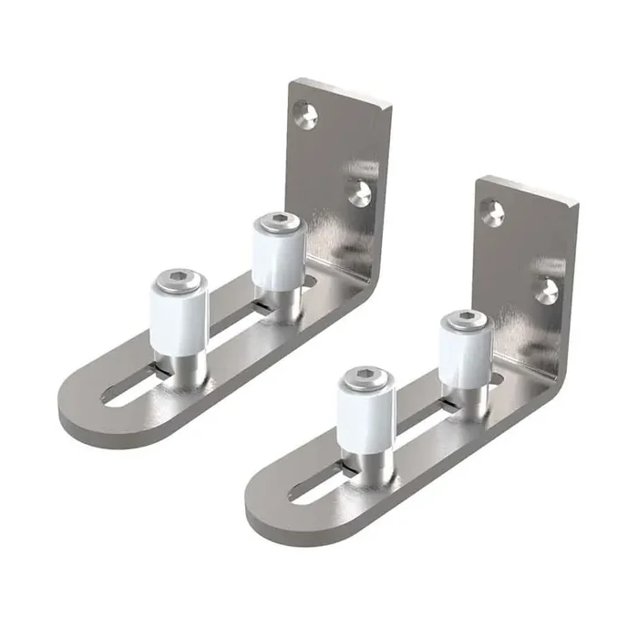 Ccjh Sliding Barn Door Floor Guide Adjustable Wall Mount Flush Bottom Door Guides (2, Silver)