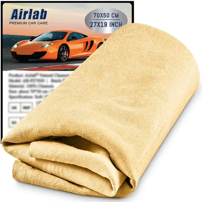 Chamois Cloth For Car 20‘‘ X 27.6‘‘ (3.7 Sq Ft) Shammy Towel Car Wash Drying Towel Absorbent Real Leather Lint Free Streak Free Cleaning Cloth