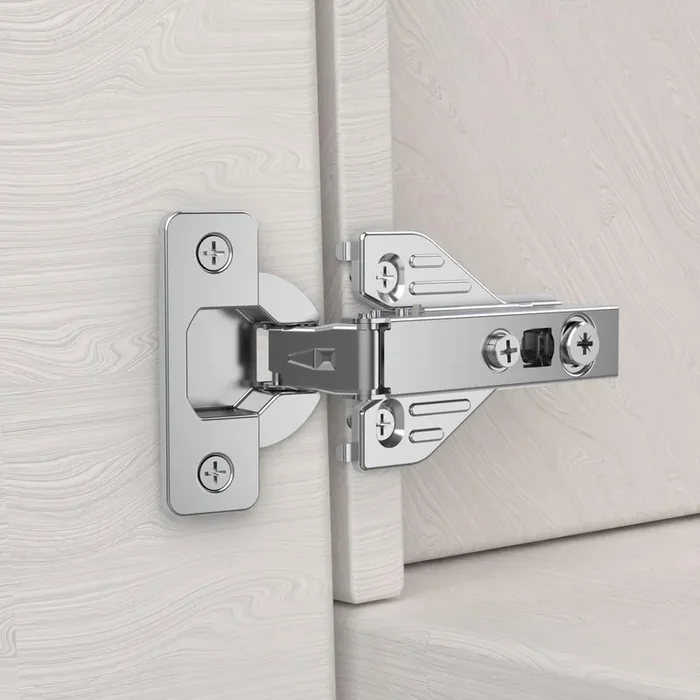 Chibery 10 Pack Full Overlay Soft Close Concealed Hinges, Small Door Gap, Clip-On Plate, Face Frame Door, Self Closing Hidden Satin Nickel 3D Hinge, 105° Open Angle Concealed Stainless Steel Hinges