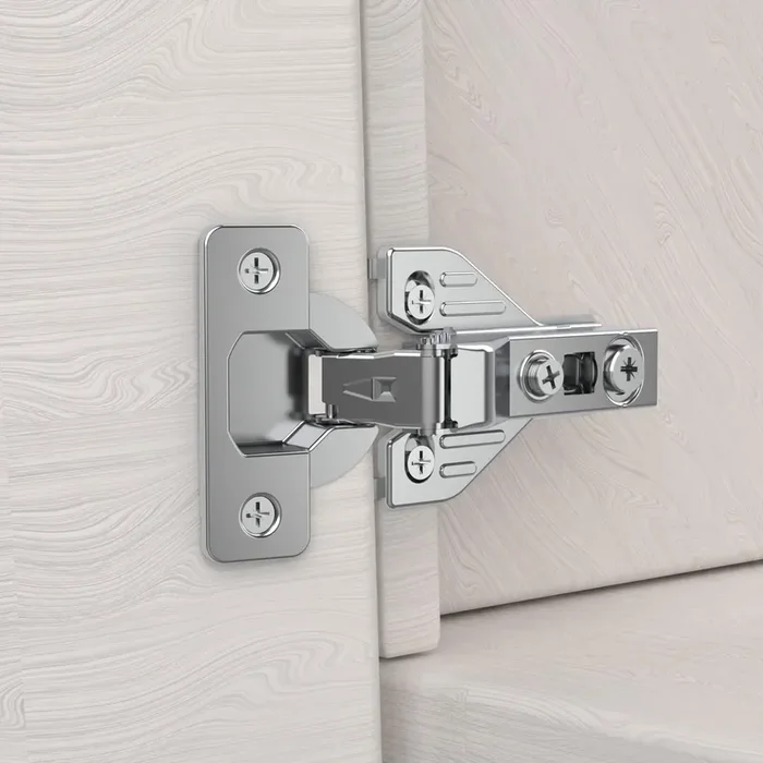 Chibery 50 Pack Half Overlay 3D Soft Close Concealed Hinge For Face Frame Door & Frameless Door, Clip-On Plate, Self Closing Hidden Satin Nickel, 105° Open Angle Concealed Stainless Steel Hinges