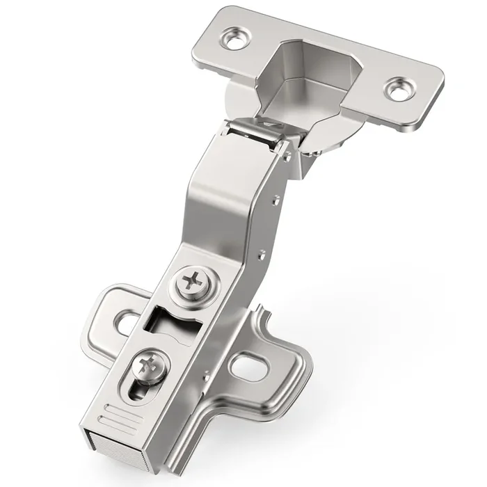 Chibery 50 Pack Inset Soft Close Concealed Frameless Cabinet Hinges, Satin Nickel, 105°, Stop At Will 45-105 Degree, Self Closing, 3D Adjustment, Clip On, Stainless Steel For Cupboard Kitchen