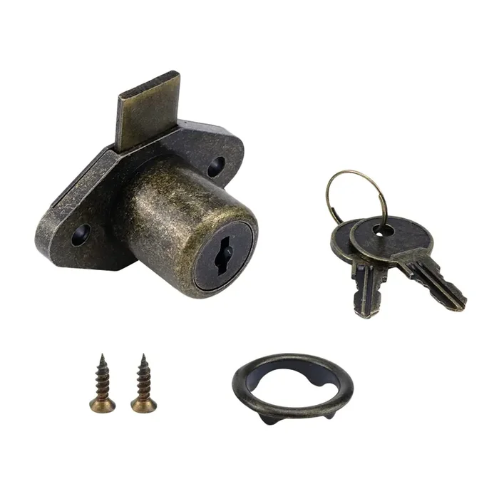 Chinflly Desk Cabinet Lock,Antique Bronze Drawer Dreeser Cabinet Lock With Keys