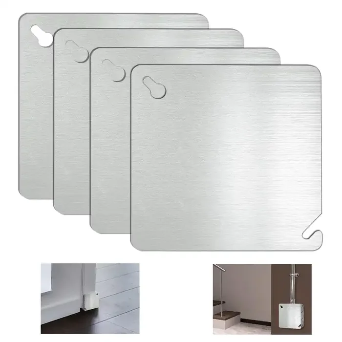 Chowzz Metal Electrical Box Cover Plate,Junction Box Covers,4 Inch Square Flat Blank Electric Box Cover, 4 Pack