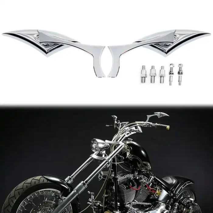 Chrome Motorcycle Side Mirrors Blade Compatible With Honda Yamaha Harley Road King Street Electra Glide Road Glide Dyna Softail