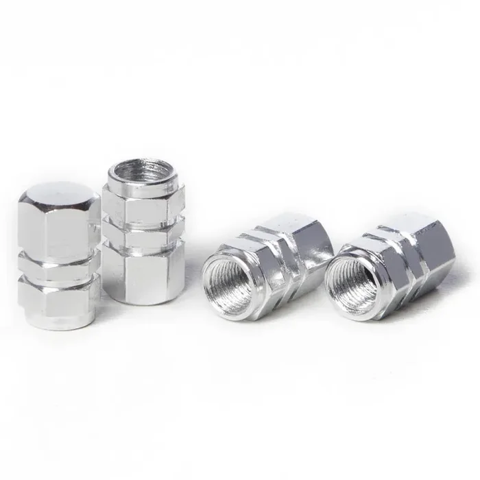 Circuit Performance Vc2 Series Silver Aluminum Valve Stem Caps (Set Of 4)