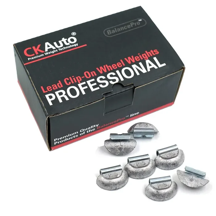 Ckauto P Style 1/2Oz, 0.5Oz Lead Clip On Wheel Weights, Uncoated, 50Pcs/Box