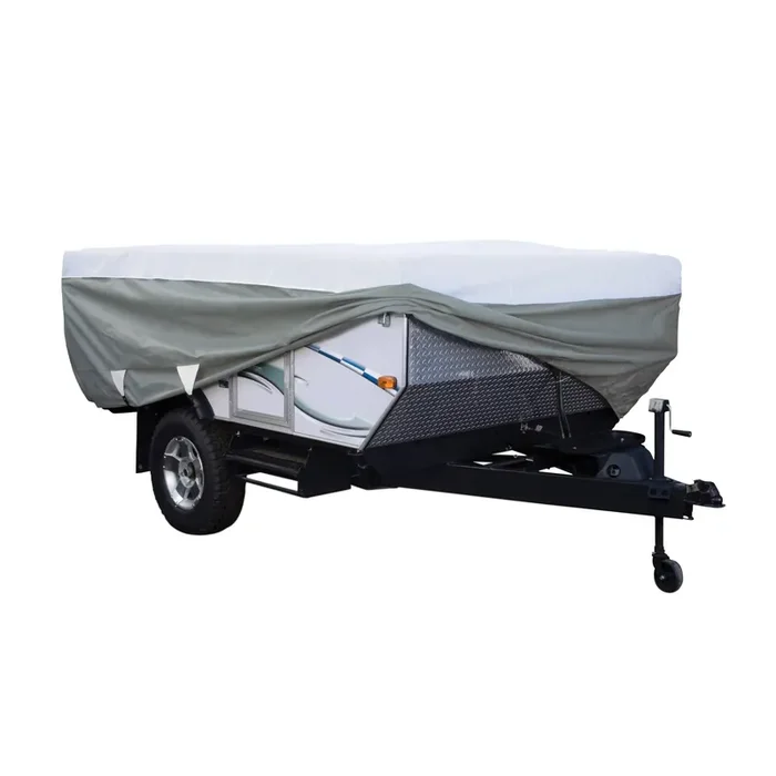 Classic Accessories Over Drive Polypro3 Folding Camping Trailer Cover, Fits 14‘-16‘L, Rv Cover, Camper Cover, Travel Trailer Cover
