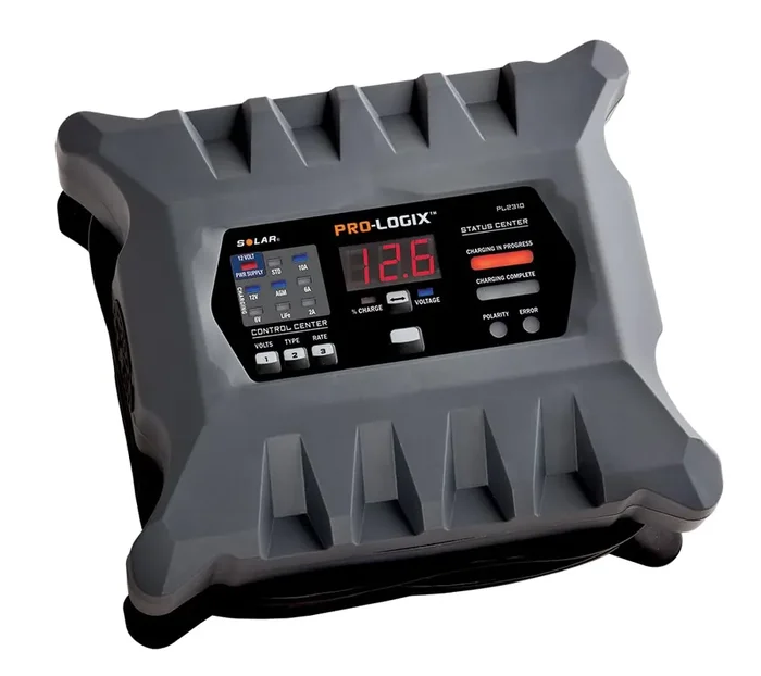 Clore Automotive Pl2310 10-Amp Fully-Automatic Smart Charger, 6V And 12V Battery Charger, Battery Maintainer, And Stable Power Supply With Temperature Compensation