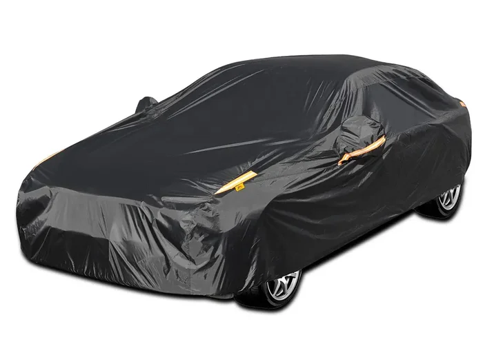 Color Rain Time Uv Protection Car Cover Windproof Dustproof Scratch Resistant Outdoor Universal Full Car Covers For Sedan Xl (Black, 191 – 201)