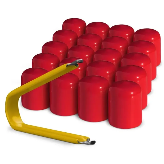 Colorlugs Vinyl Lug Nut Cover Red Flexible Fit Wheel Lug Nut Cap Fits 21-23 Mm Pack Of 20 Includes Deluxe Extractor Made In The Usa